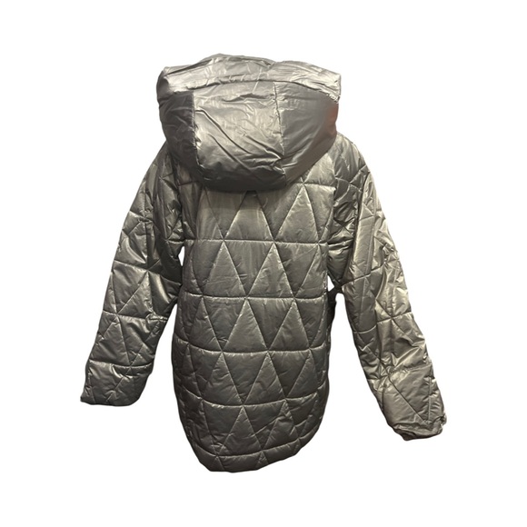 Zara Silver heavy coat - size 12/14 - Picture 2 of 3